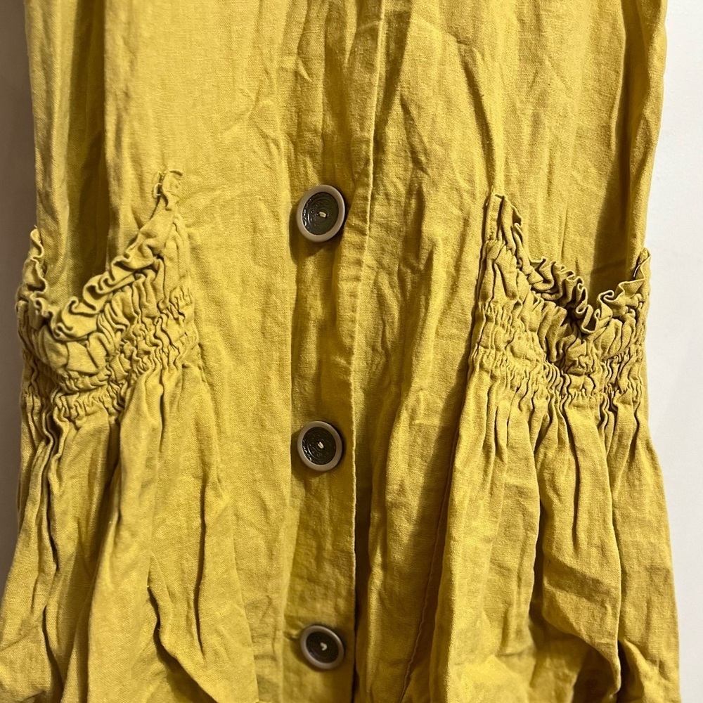 For Cynthia Mustard Sleeveless Button Down Pocket Dress Sz XS Women - Picture 6 of 8